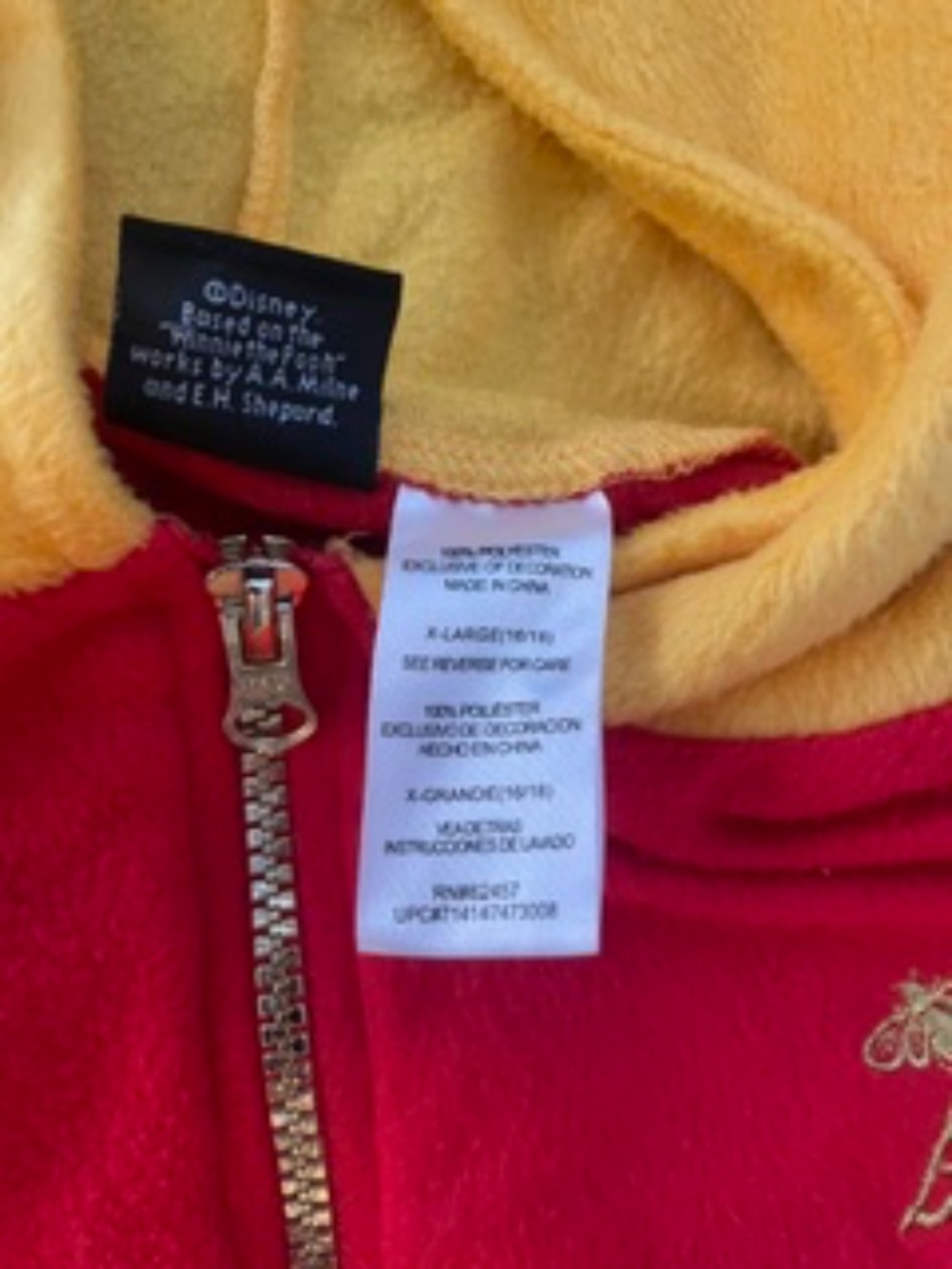 Winnie the Pooh Costume Onesie - Picture 2 of 3